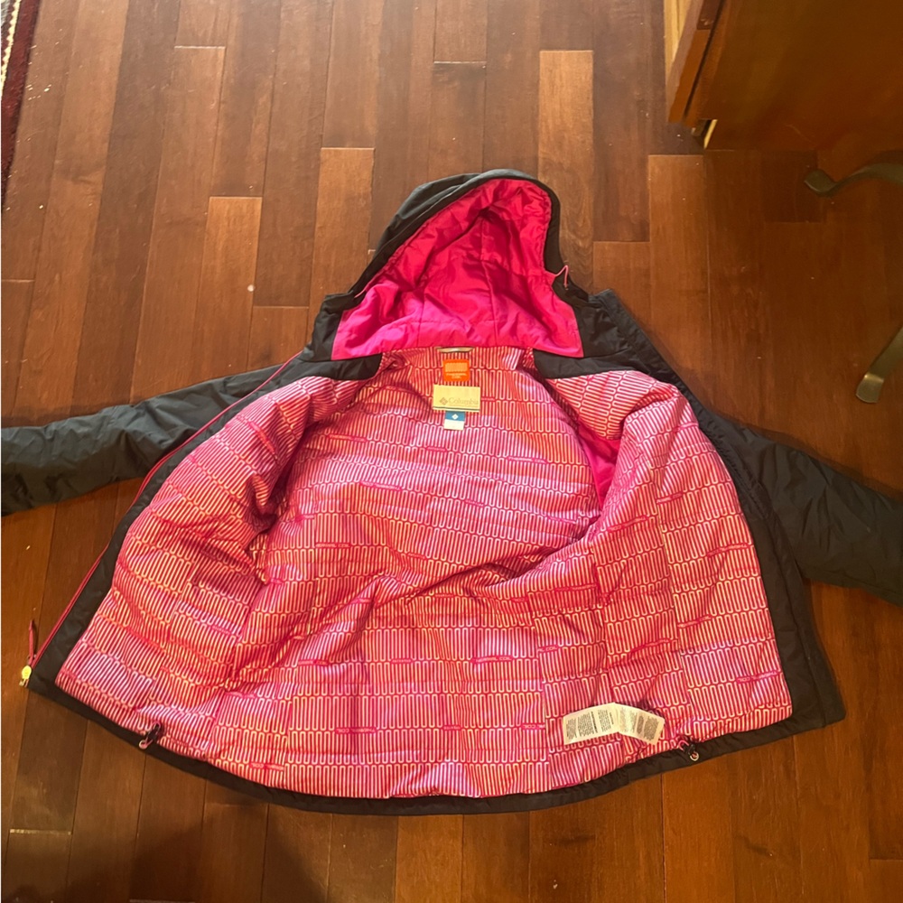 Women's Black and Pink Ski Jacket